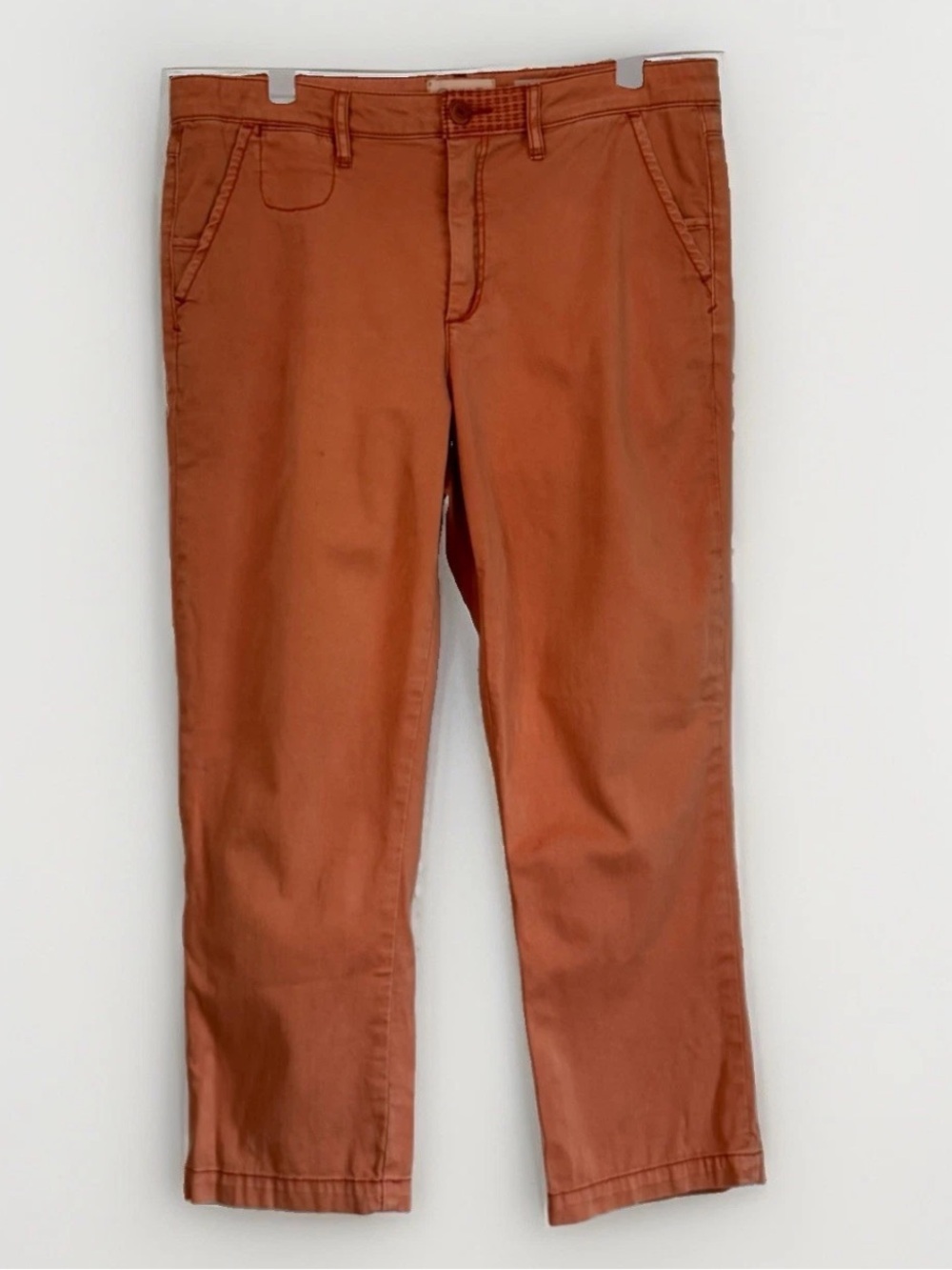Chino by Anthropologie Pumpkin Orange Cropped Slim Pants Sz 30 Casual Minimalist